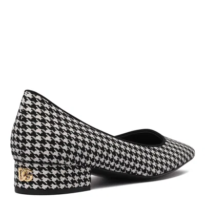 Dolce & Gabbana White Wool Viscose With Heel In Black