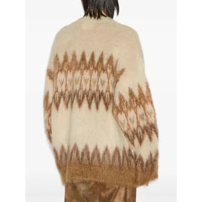 Isabel Marant Marant Nielson Mohair Blend Cardigan With Fair Isle Motif In Brown