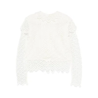 Isabel Marant Ludivine Mock-neck Cotton Lace Top In White