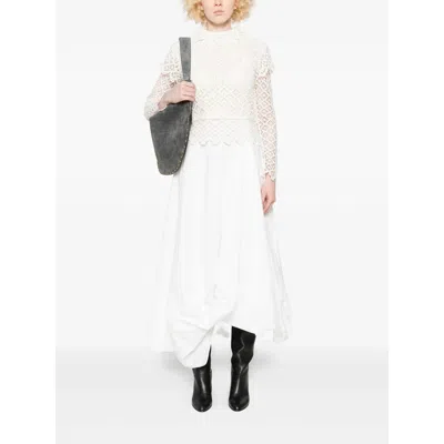 Isabel Marant Ludivine Mock-neck Cotton Lace Top In White