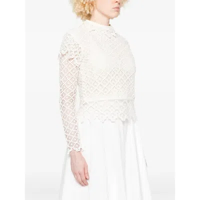 Isabel Marant Ludivine Mock-neck Cotton Lace Top In White