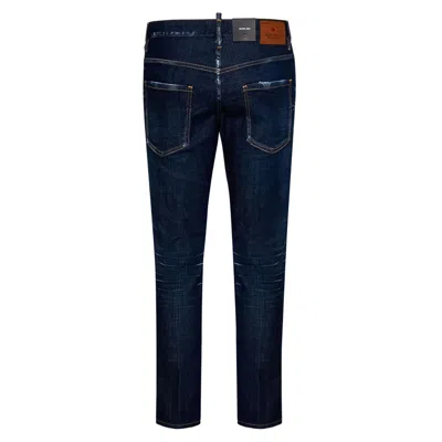 Dsquared2 White Cotton Stretch Jeans In Blue