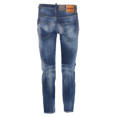 Dsquared2 White Cotton Blend Jeans In Blue
