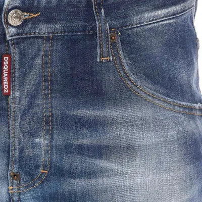 Dsquared2 White Cotton Blend Jeans In Blue