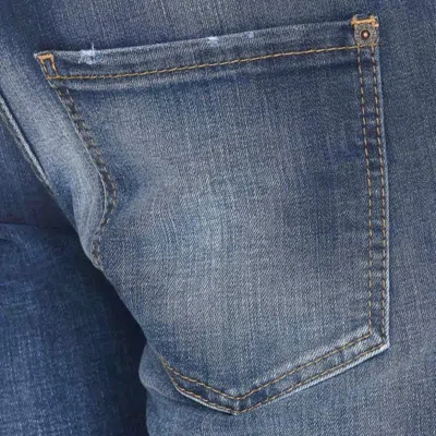 Dsquared2 White Cotton Blend Jeans In Blue