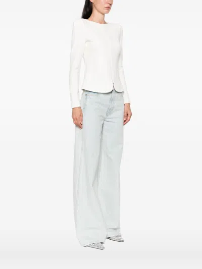 Emporio Armani Cotton Blend Blazer Jacket In Neutral