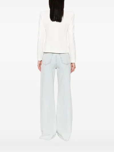 Emporio Armani Cotton Blend Blazer Jacket In Neutral