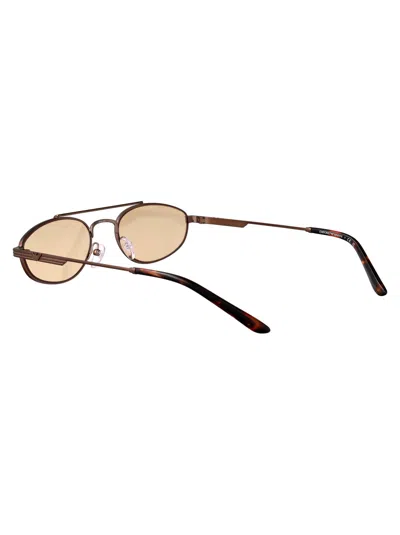 Emporio Armani Matte Bronze Orange Metal Sunglasses In Brown