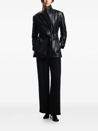 Emporio Armani Cotton Blend Trousers With Elastic Waistband In Black