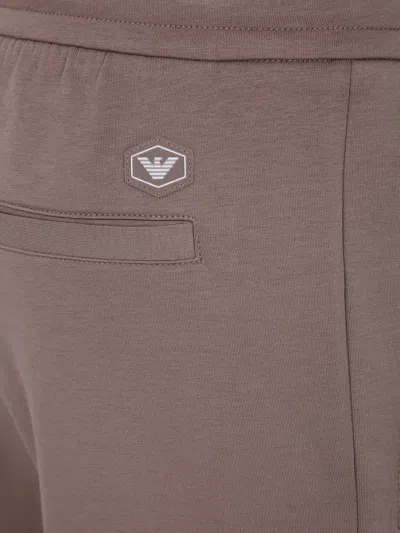 Emporio Armani Track Detail Sweatpants Back Pocket In Neutral