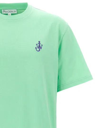 Jw Anderson J. W. Anderson Anchor Embroidery T-shirt Spearment In Green