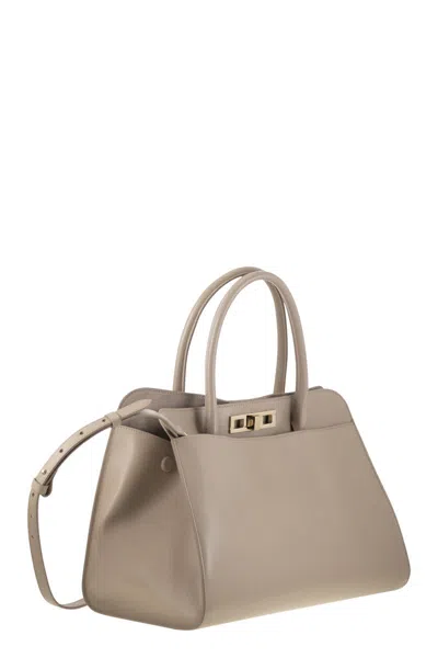 Fabiana Filippi Large Handbag With Metal Accessory In Neutral