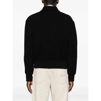 Jacquemus Black Jacket With Classic Collar And Dropped Shoulders In Wool Man In Black
