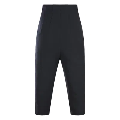 Jacquemus High Waist Cropped Trousers With Seam Detail In Black