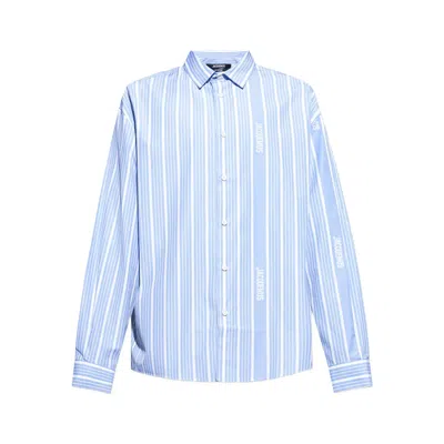 Jacquemus La Chemise Simon Logo Striped Shirt In Blue