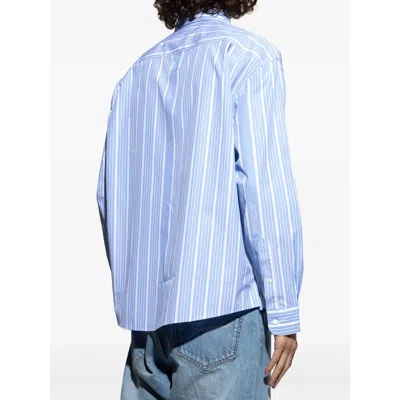 Jacquemus La Chemise Simon Logo Striped Shirt In Blue