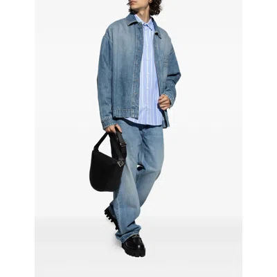Jacquemus La Chemise Simon Logo Striped Shirt In Blue