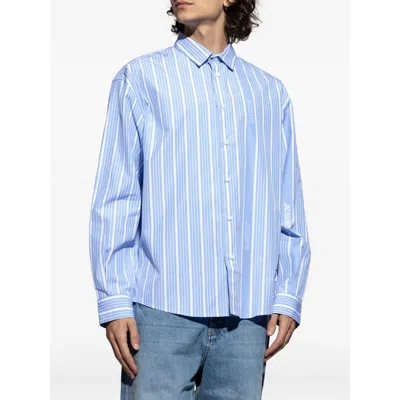 Jacquemus La Chemise Simon Logo Striped Shirt In Blue