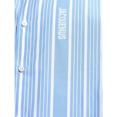 Jacquemus La Chemise Simon Logo Striped Shirt In Blue