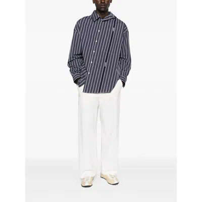 Jacquemus La Chemise Cuadro Asymmetric Button-up Shirt In Blue
