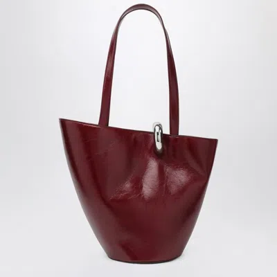 Jacquemus Women Burgundy The Medium Bambola Bucket Bag In Red