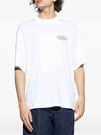 Jacquemus Crew Neck Short Sleeve Fitted T-shirt In White