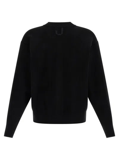 Jacquemus Men Black V-neck Cardigan With J Logo On The Back In Wool Man In Black