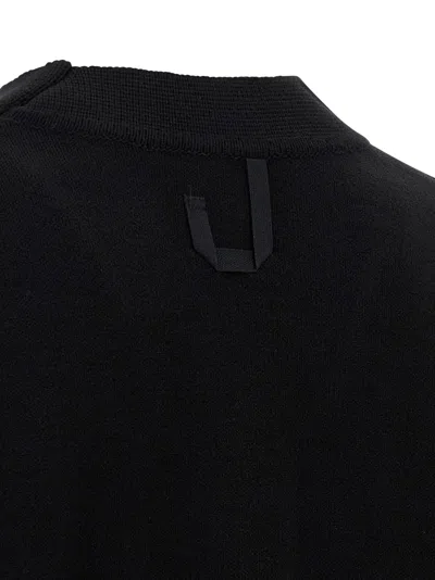 Jacquemus Men Black V-neck Cardigan With J Logo On The Back In Wool Man In Black