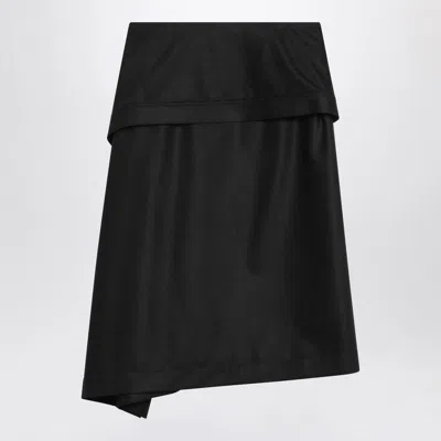 Ferragamo Salvatore Draped Asymmetric Skirt Basque In Black