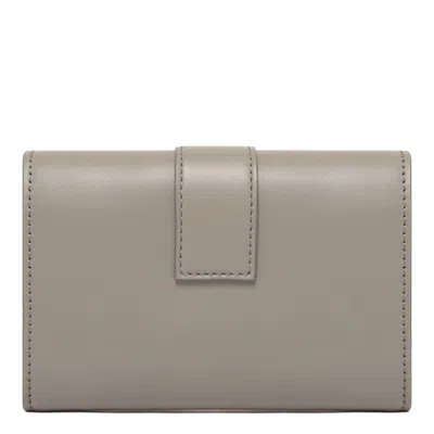 Ferragamo Ash Grey Calf Wallets In Gray
