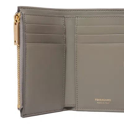 Ferragamo Ash Grey Calf Wallets In Gray