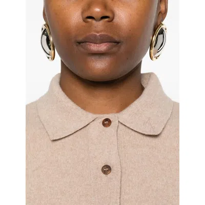 Jacquemus Polo Collar Knitwear With Ribbed Cuffs And Hem In Gray