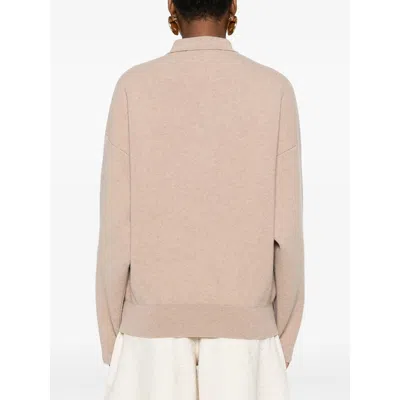Jacquemus Polo Collar Knitwear With Ribbed Cuffs And Hem In Gray