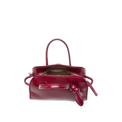Jacquemus Vibrant Red Leather Handbag With Structured Silhouette In Burgundy