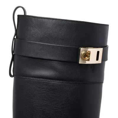 Ferragamo Roly Buckled Leather Knee Boots In Black