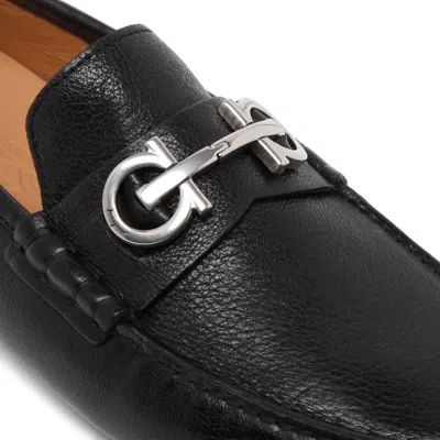 Ferragamo Buffalo And Calf Flat Shoes In Black