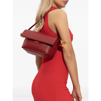 Jacquemus Spherical Embellishment Shoulder Bag With Top Handle In Red