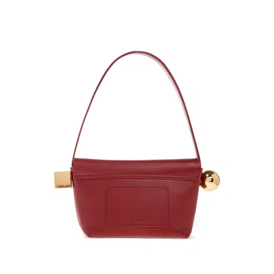 Jacquemus Spherical Embellishment Shoulder Bag With Top Handle In Red