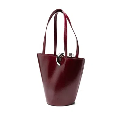 Jacquemus Women Burgundy The Medium Bambola Bucket Bag In Red
