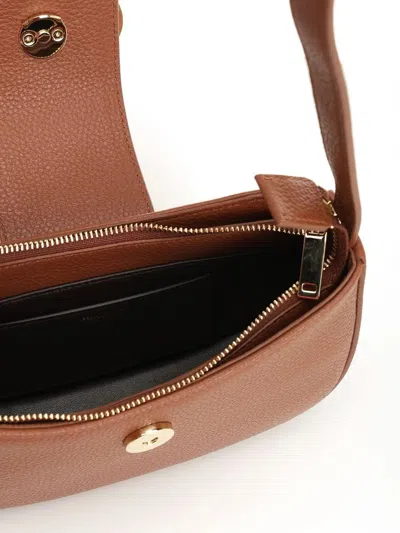 Ferragamo Adjustable Strap Textured Finish Shoulder Bag In Brown