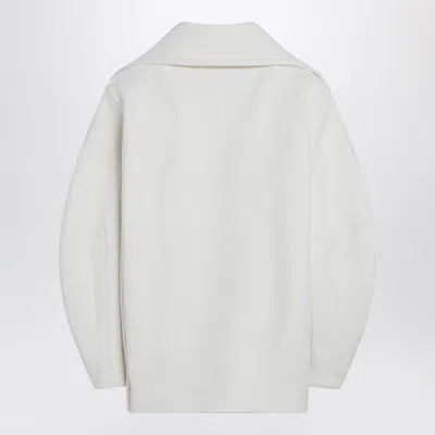 Jacquemus Double-breasted Virgin Wool Coat With Wide Lapel In White