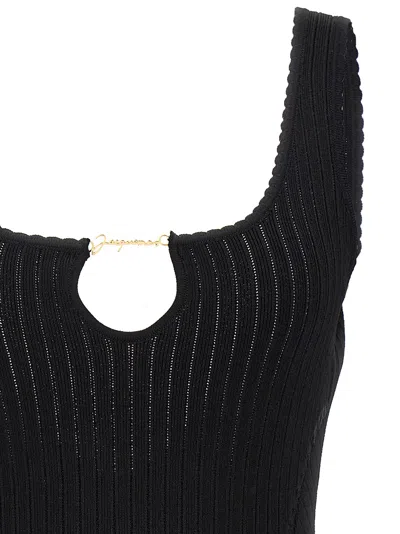 Jacquemus Viscose Dress In Black