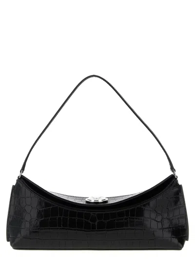 Jacquemus Le Calisson Crocodile-effect Leather Shoulder Bag In Black