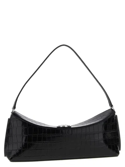 Jacquemus Le Calisson Crocodile-effect Leather Shoulder Bag In Black