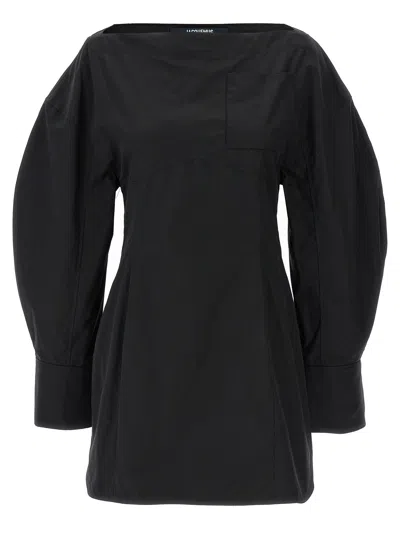 Jacquemus La Robe Chemise Casaco Cotton Minidress In Black