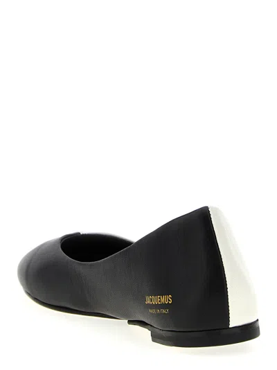 Jacquemus Les Ballerines Ovalo In Two-toned Leather Shoes In White