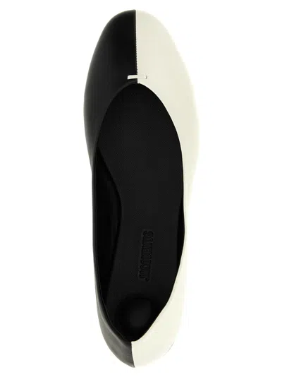 Jacquemus Les Ballerines Ovalo In Two-toned Leather Shoes In White