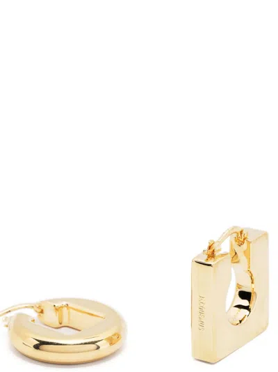 Jacquemus Les Boucles Rond Carre Earrings In Gold