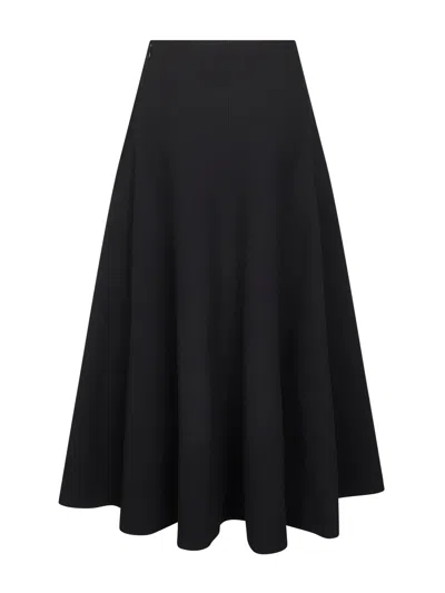 Jacquemus Triangle Midi Skirt Flared Hem In Black