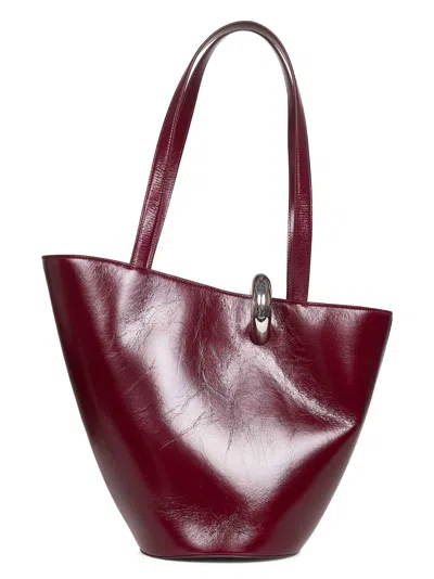 Jacquemus Women Burgundy The Medium Bambola Bucket Bag In Red